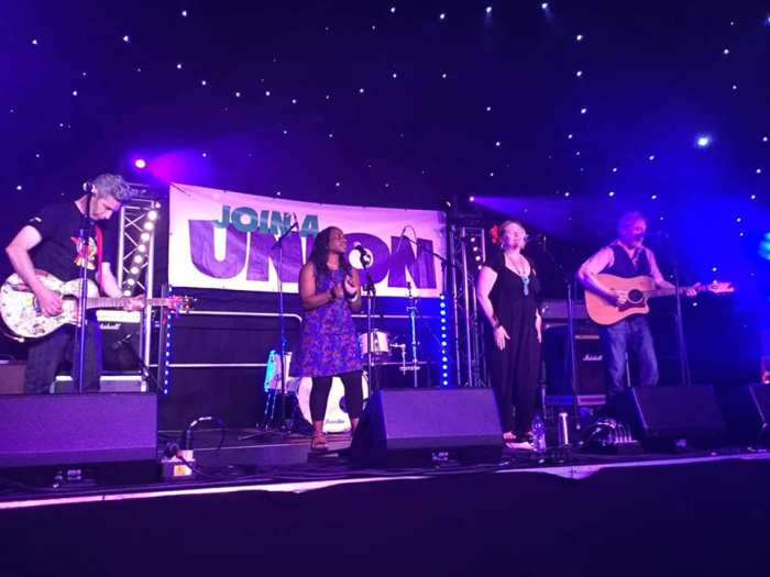 On stage with Naomi and Paul